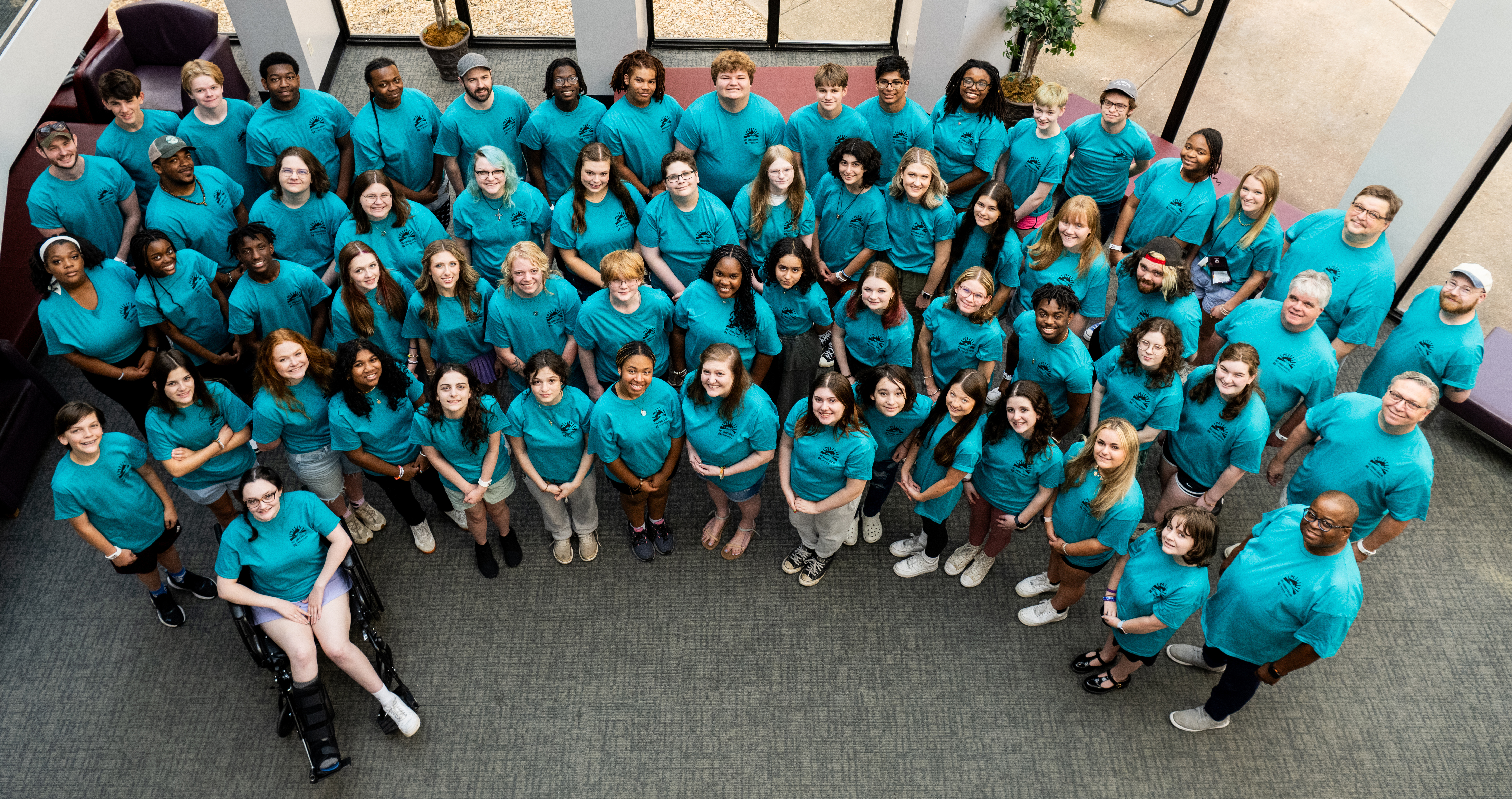 Students collaborating during camp