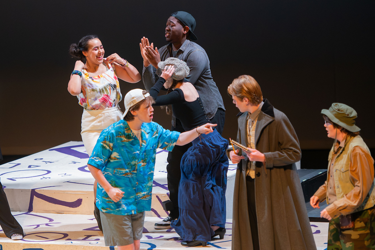 Summer Scholars cast rehearsal in McComas Hall